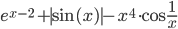 e^{x-2}+|\sin(x)|-x^{4}\cdot\cos{\frac{1}{x}}