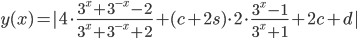 y(x)=|4\cdot\displaystyle\frac{3^x+3^{-x}-2}{3^x+3^{-x}+2}+(c+2s)\cdot 2\cdot\displaystyle\frac{3^x-1}{3^x+1}+2c+d|