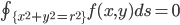 \oint_{\{x^2+y^2=r^2\}}f(x,y)ds=0