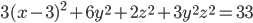 3(x-3)^2+6y^2+2z^2+3y^2z^2=33