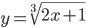 y=\sqrt[3]{2x+1}