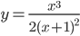 y=\frac{x^3}{2(x+1)^2}