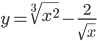 y=\sqrt[3]{x^2}-\frac{2}{\sqrt{x}}
