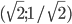(\sqrt{2}; 1/\sqrt{2})
