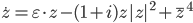 \dot{z}=\varepsilon\cdot z-(1+i)z|z|^2+\overline{z}^4