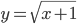 y=\sqrt{x+1}