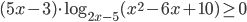 (5x-3)\cdot\log_{2x-5}(x^2-6x+10)\ge0