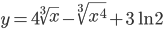 y=4\sqrt[3]{x}-\sqrt[3]{x^4}+3\ln 2