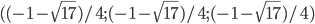((-1-\sqrt{17})/4; (-1-\sqrt{17})/4; (-1-\sqrt{17})/4)