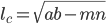 l_c=\sqrt{ab-mn}