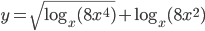 y=\sqrt{\log_x(8x^4)}+\log_x(8x^2)