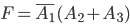 F=\overline{A_1}(A_2+A_3)