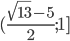 (\frac{\sqrt{13}-5}{2}; 1]