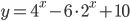 y=4^x-6\cdot 2^x+10