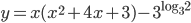 y=x(x^2+4x+3)-3^{\log_32}