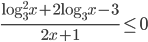 \displaystyle\frac{\log_3^2x+2\log_3x-3}{2x+1}\leq 0