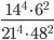\displaystyle\frac{14^4\cdot 6^2}{21^4\cdot 48^2}