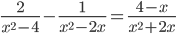 \frac{2}{x^2-4}-\frac{1}{x^2-2x}=\frac{4-x}{x^2+2x}