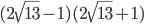 (2\sqrt{13}-1)(2\sqrt{13}+1)