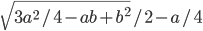 \sqrt{3a^2/4-ab+b^2}/2-a/4