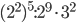 (2^2)^5:2^9\cdot3^2