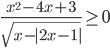 \frac{x^2-4x+3}{\sqrt{x-|2x-1|}}\geq 0