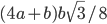 (4a+b)b\sqrt{3}/8