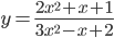 y=\frac{2x^2+x+1}{3x^2-x+2}