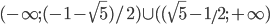 (-\infty;(-1-\sqrt{5})/2)\cup ((\sqrt{5}-1_/2; +\infty)