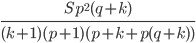 \frac{Sp^2(q+k)}{(k+1)(p+1)(p+k+p(q+k))}