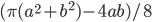 (\pi(a^2+b^2)-4ab)/8