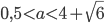 0,5<a<4+\sqrt{6}