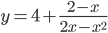 y=4+\frac{2-x}{2x-x^2}